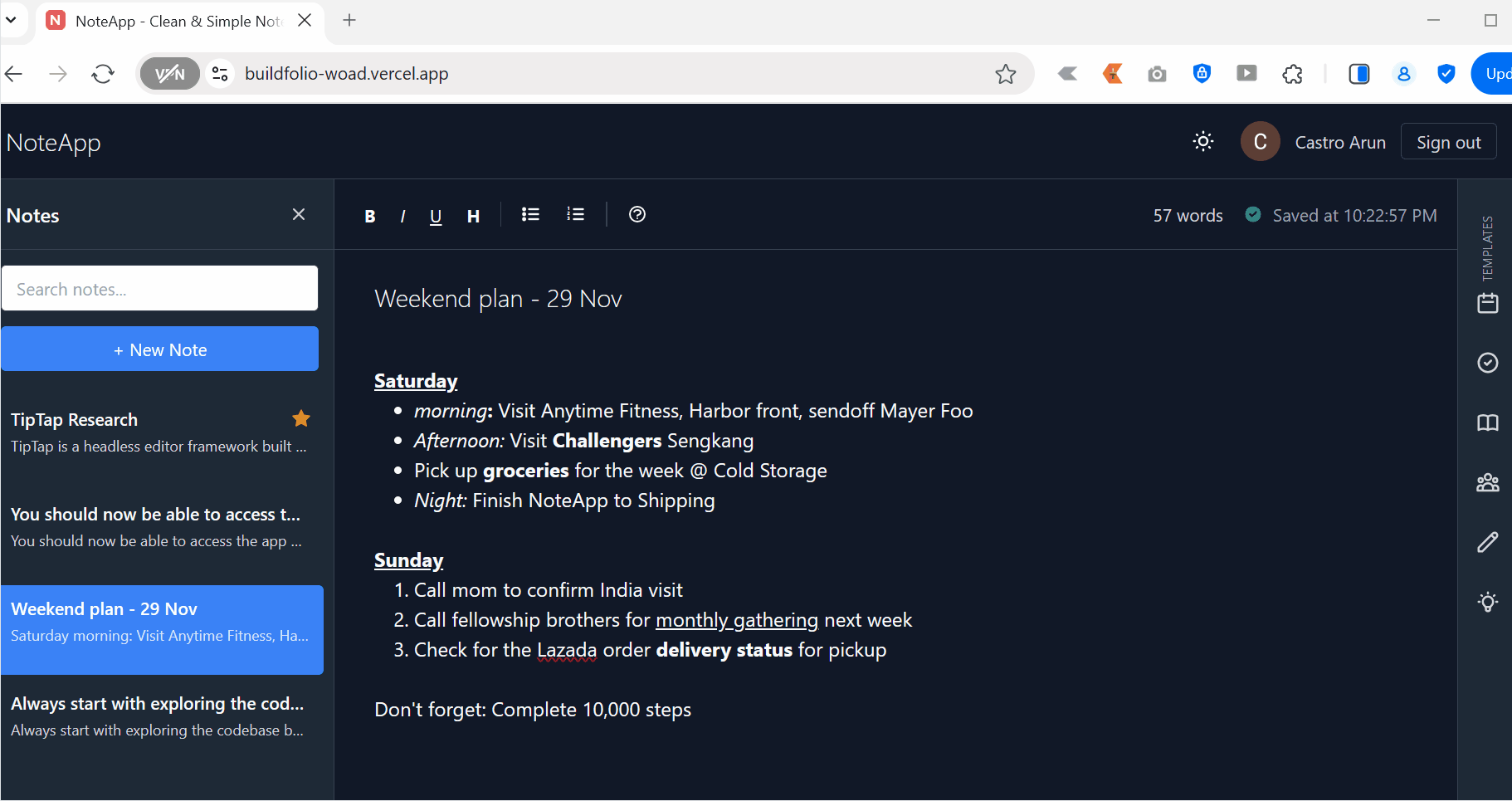 NoteApp - Rich text note-taking app